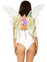 Leg Avenue Leg Avenue Iridescent Glitter Fairy Wings with Flower Accent - O/S - Multicolor