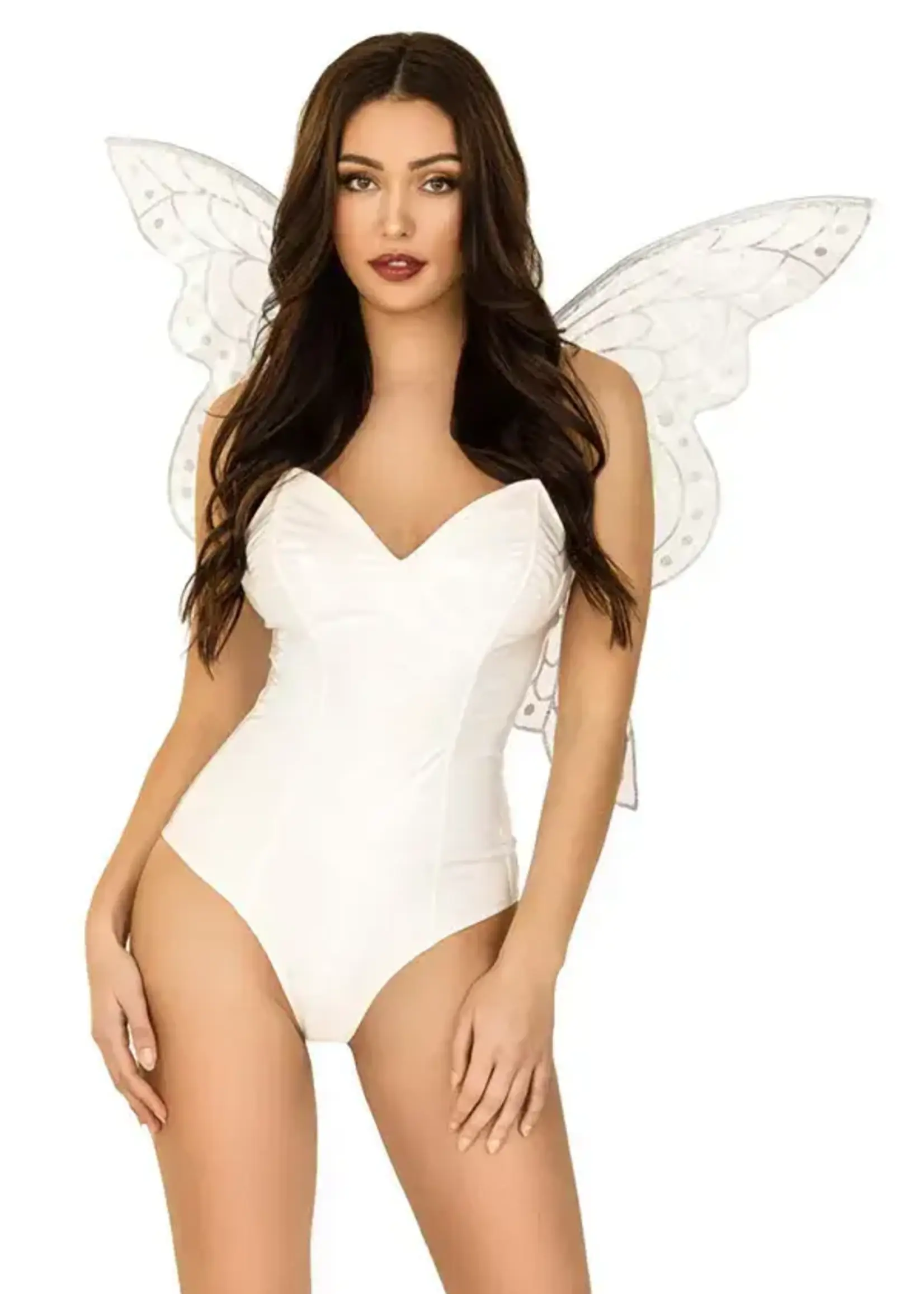Leg Avenue Leg Avenue Iridescent Glitter Fairy Wings with Flower Accent - O/S - Multicolor