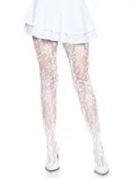 Leg Avenue Leg Avenue Seamless Chantilly Floral Lace Tights - OS - White