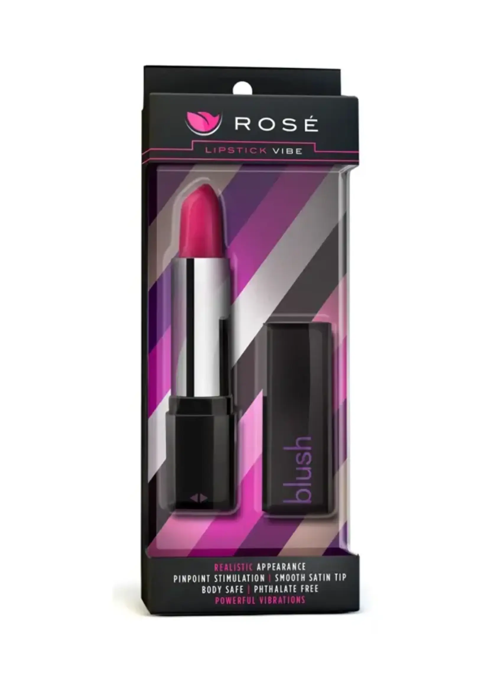 Blush Novelties Rose Lipstick Vibrator - Black