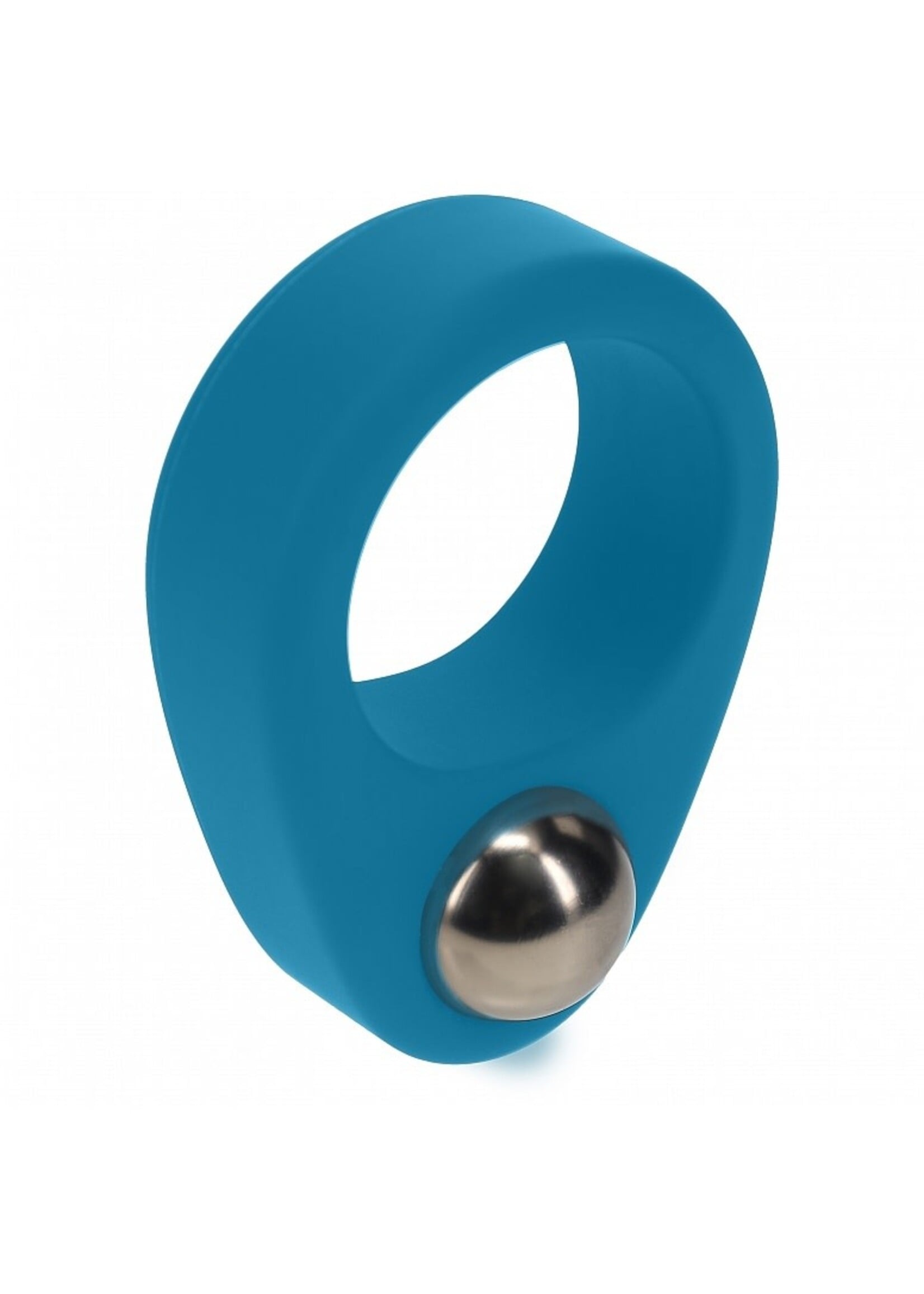 Shots Levelz Levelz Liquid Silicone Single Weighted Ball Cock Ring Teal