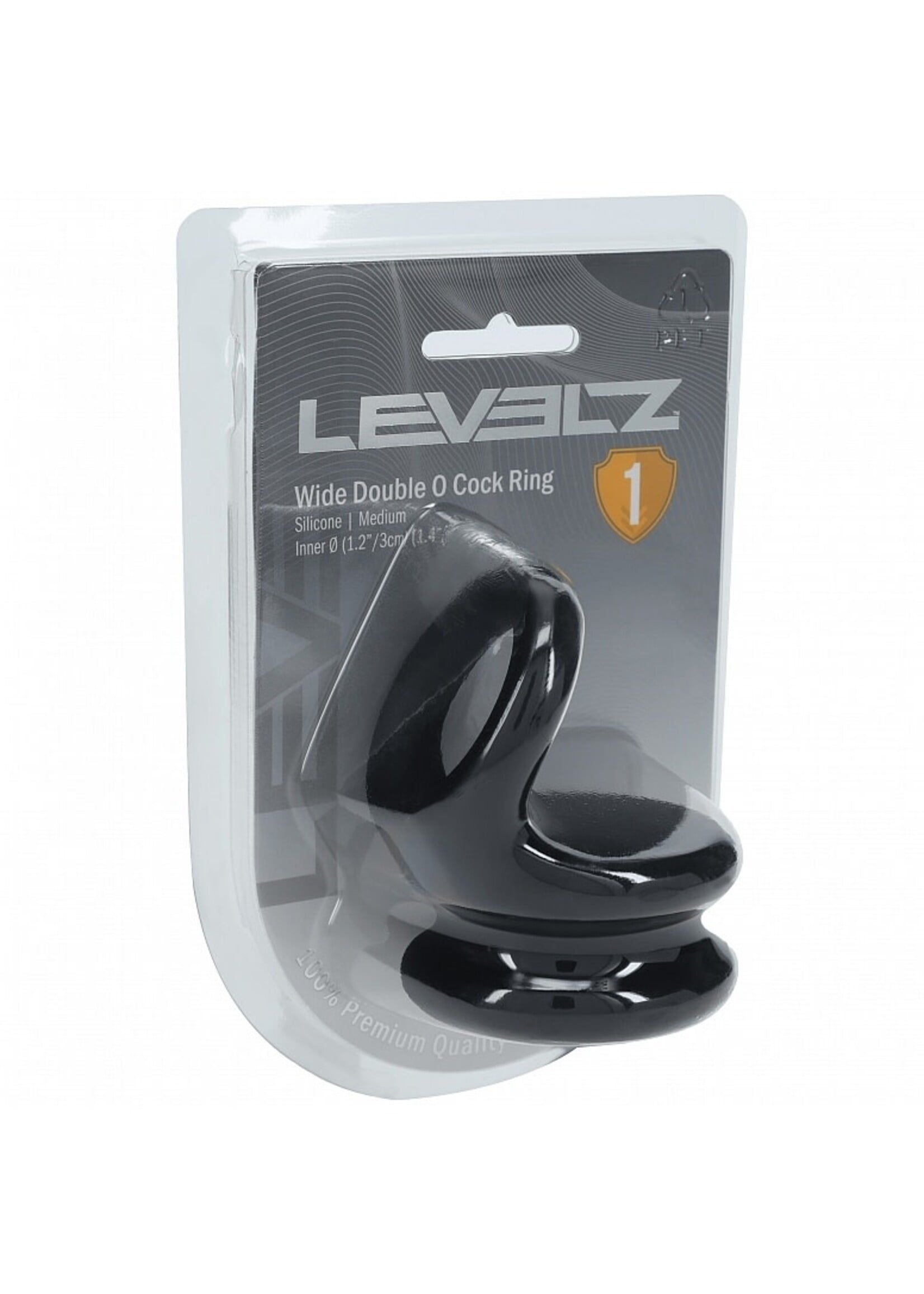 Shots Levelz Levelz Wide Double O Silicone Cock Ring M Black