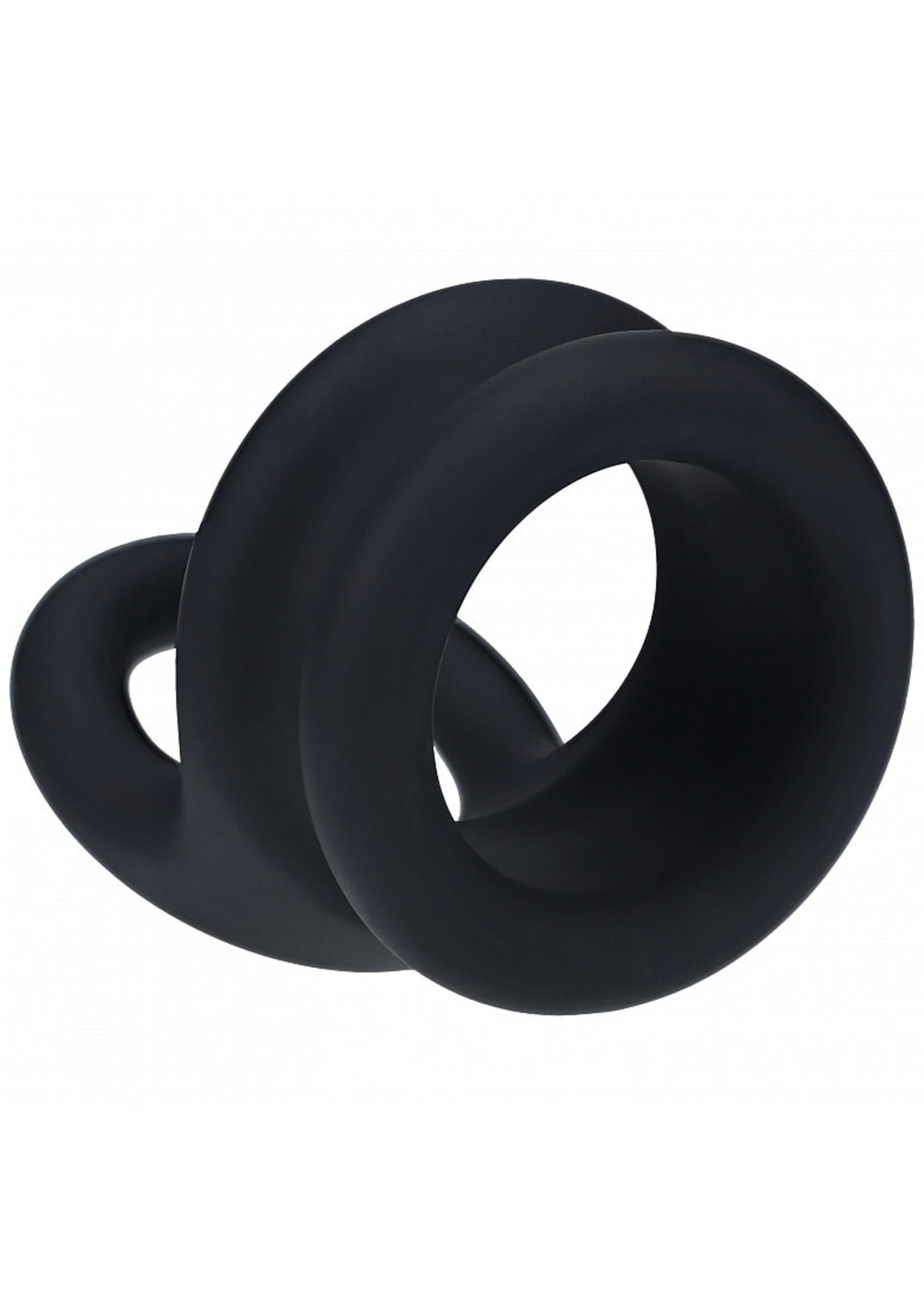 Shots Levelz Levelz Wide Double O Silicone Cock Ring M Black