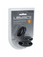 Shots Levelz Levelz Wide Double O Silicone Cock Ring S Black
