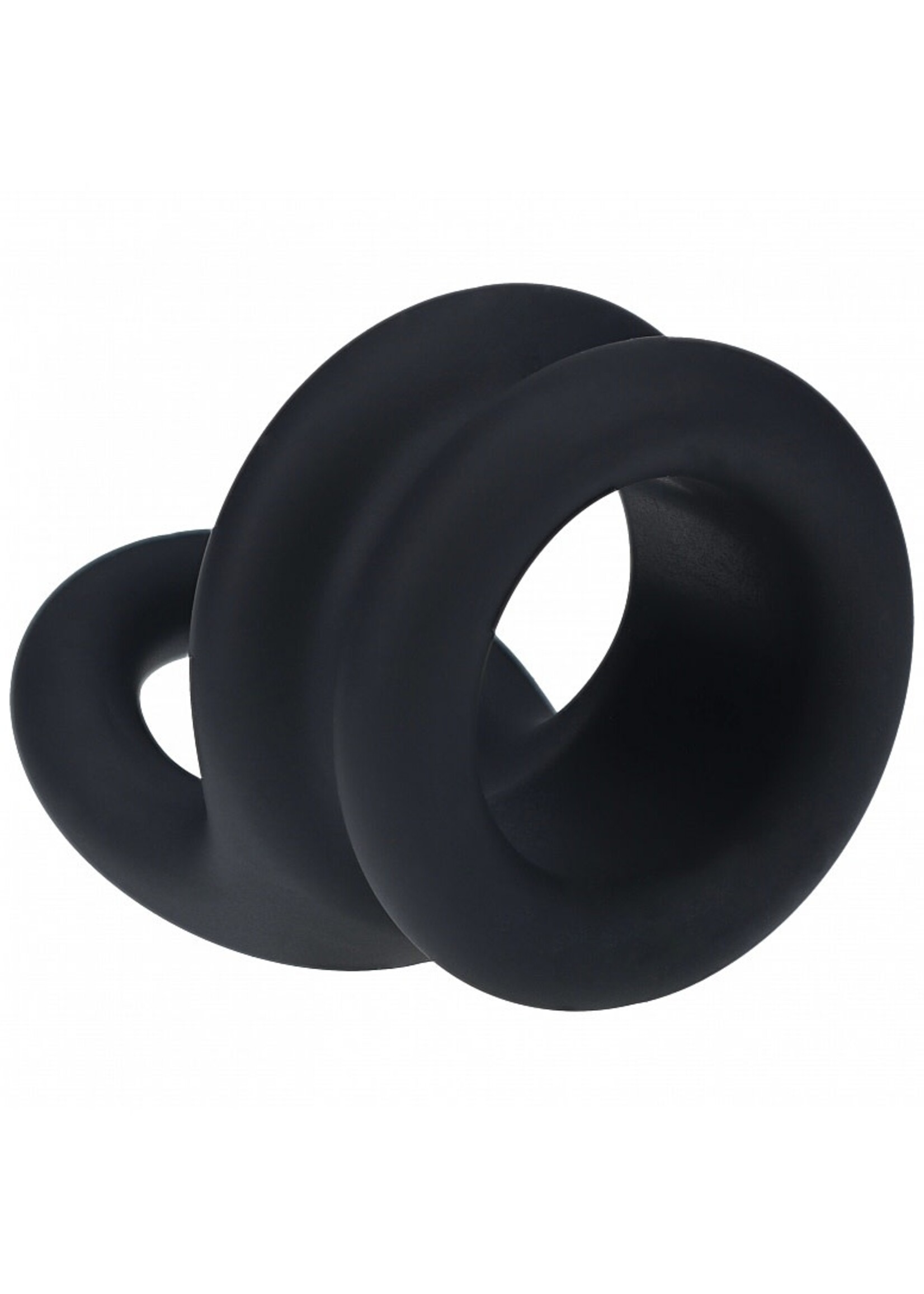 Shots Levelz Levelz Wide Double O Silicone Cock Ring S Black
