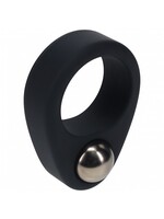 Shots Levelz Levelz Liquid Silicone Single Weighted Ball Cock Ring Black