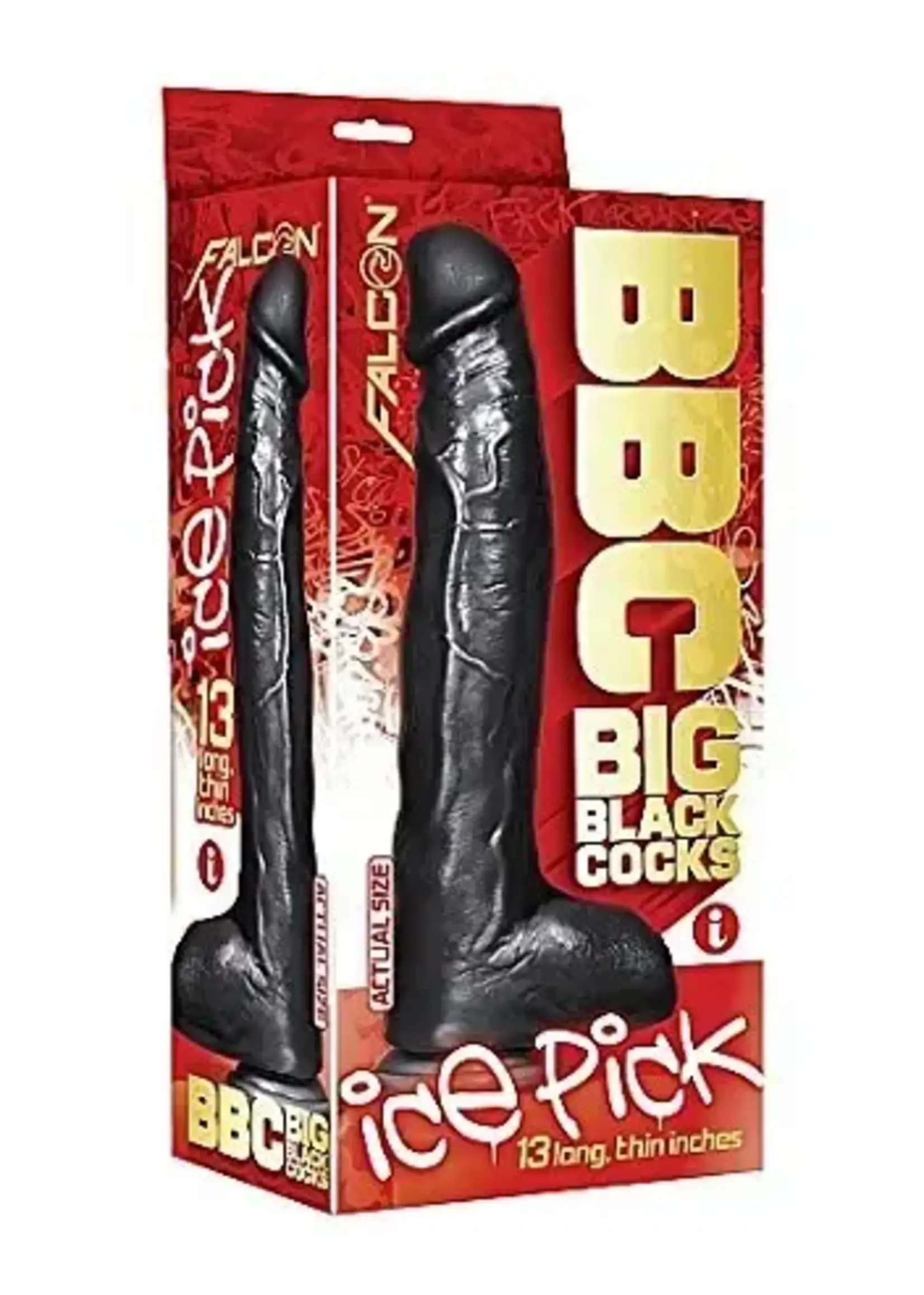 Icon Brands BBC Big Black Cocks Ice Pick Realistic Dildo 13in - Black