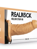 Shots RealRock Hollow Strap-on Without Balls 6 Inch - Tan