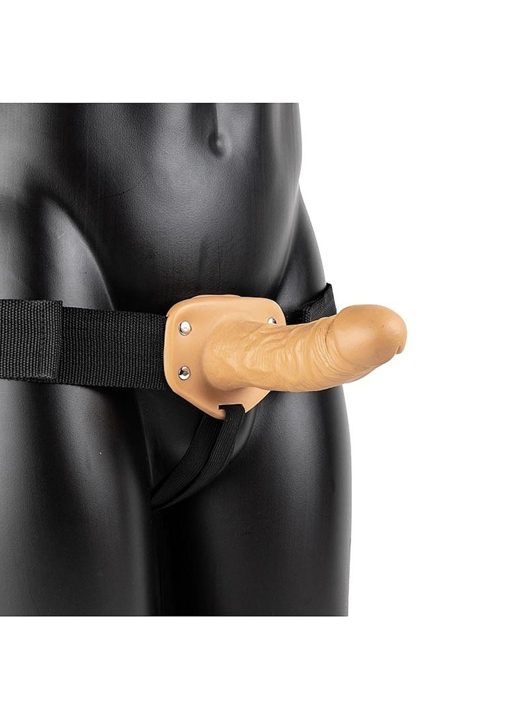 Shots RealRock Hollow Strap-on Without Balls 6 Inch - Tan