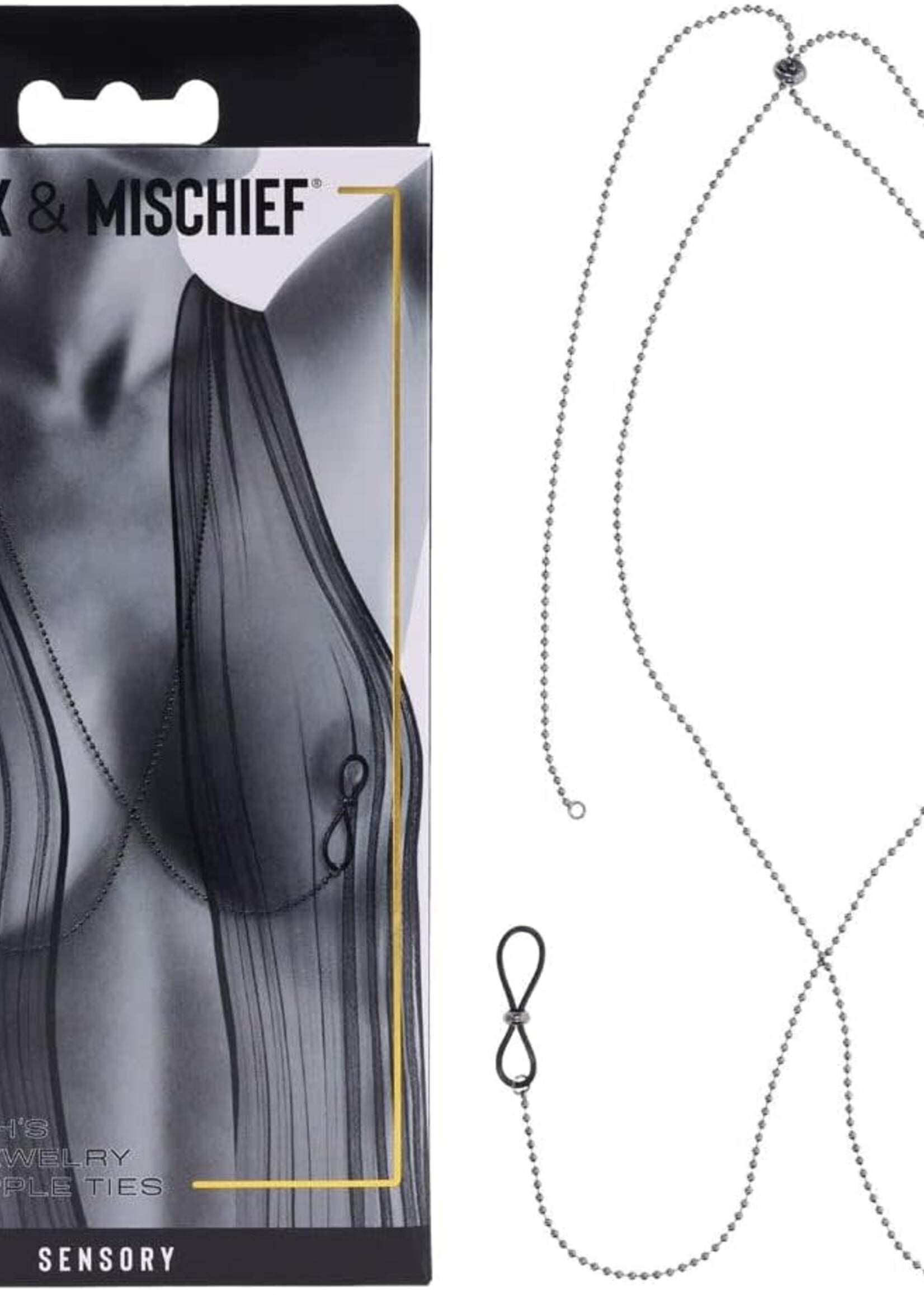 Sportsheets Ex's & Oh's Body Jewelry With Nipple Ties
