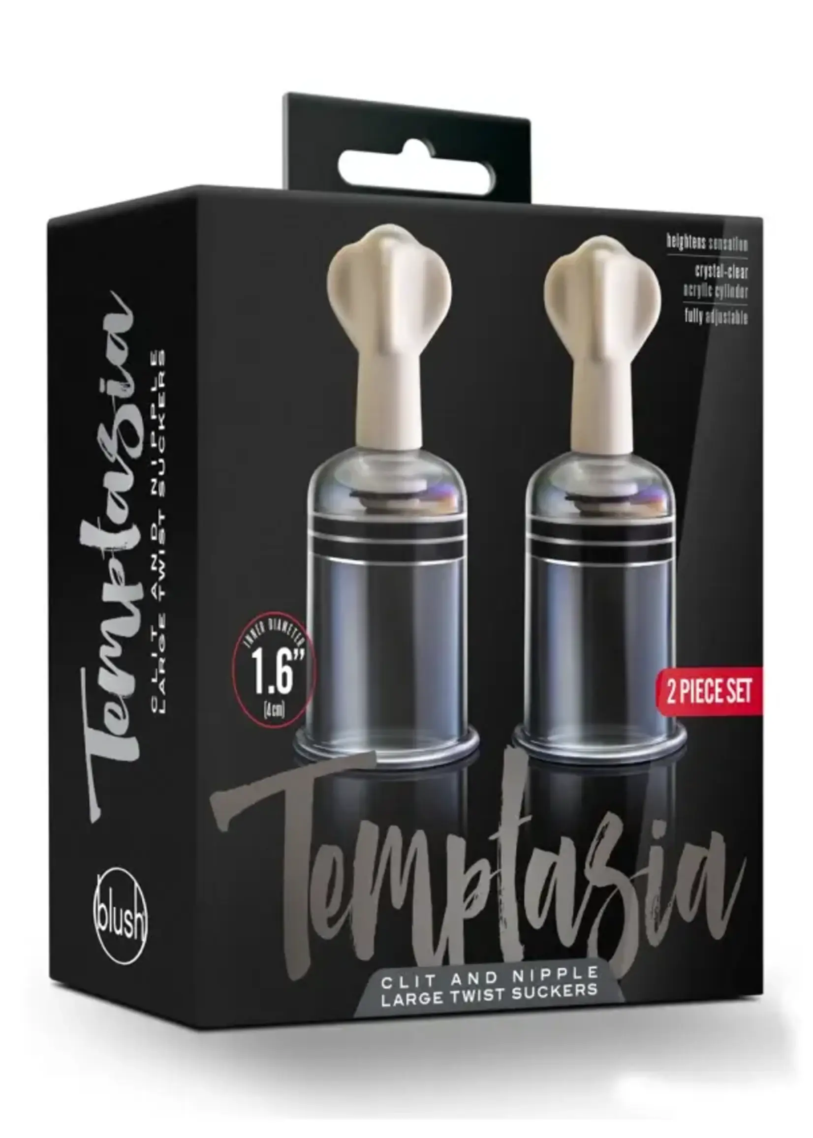 Blush Temptasia Clit And Nipple Large Twist Suckers Set Of 2 Clear