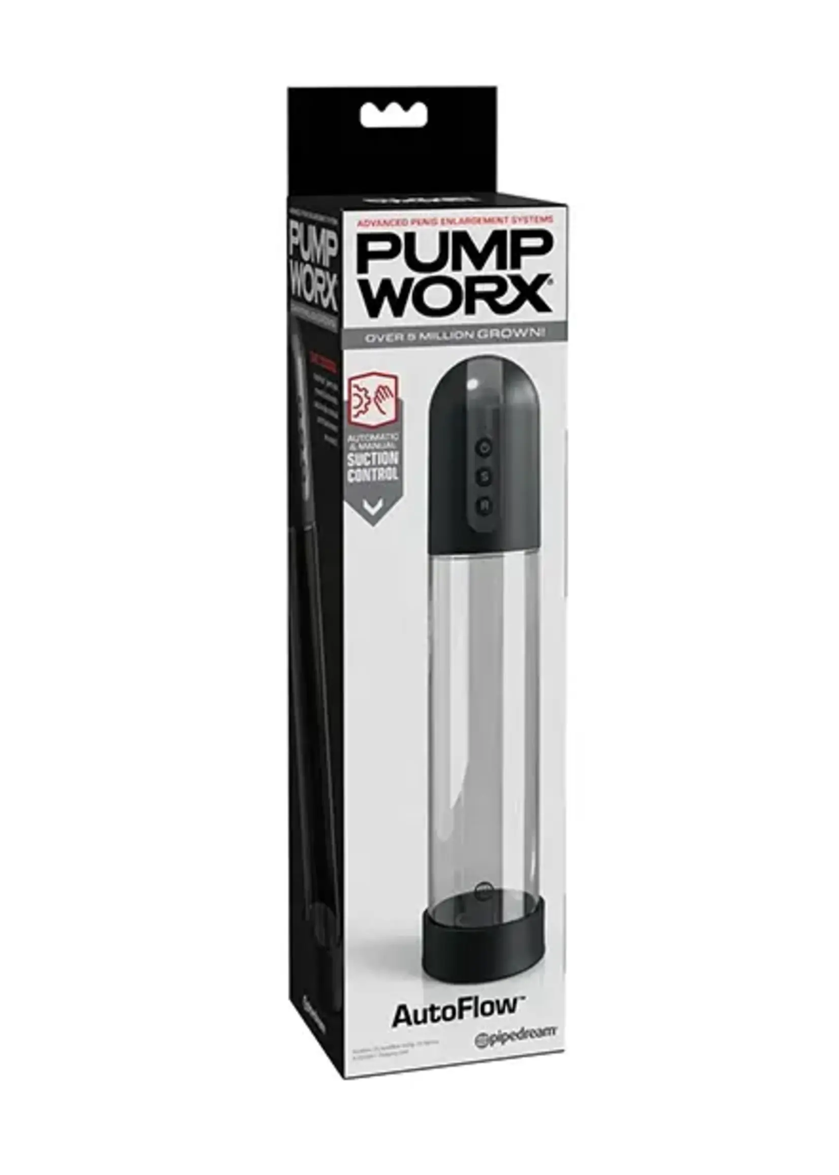 Pipedream Pump Worx Auto Flow Rechargeable Dual Control Suction Pump System - Clear/Black