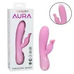 Calexotics Aura Thrusting Bunny Rechargeable Silicone Rabbit Vibrator - Pink