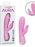Calexotics Aura Thrusting Bunny Rechargeable Silicone Rabbit Vibrator - Pink