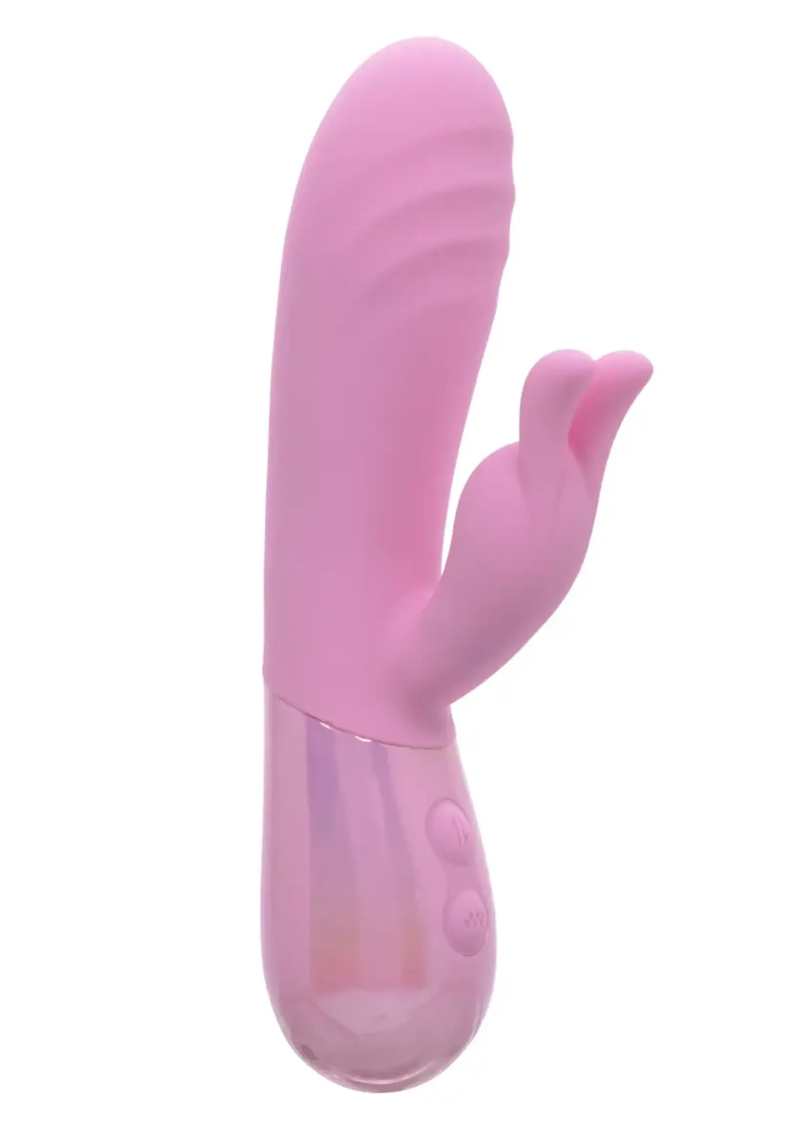 Calexotics Aura Thrusting Bunny Rechargeable Silicone Rabbit Vibrator - Pink