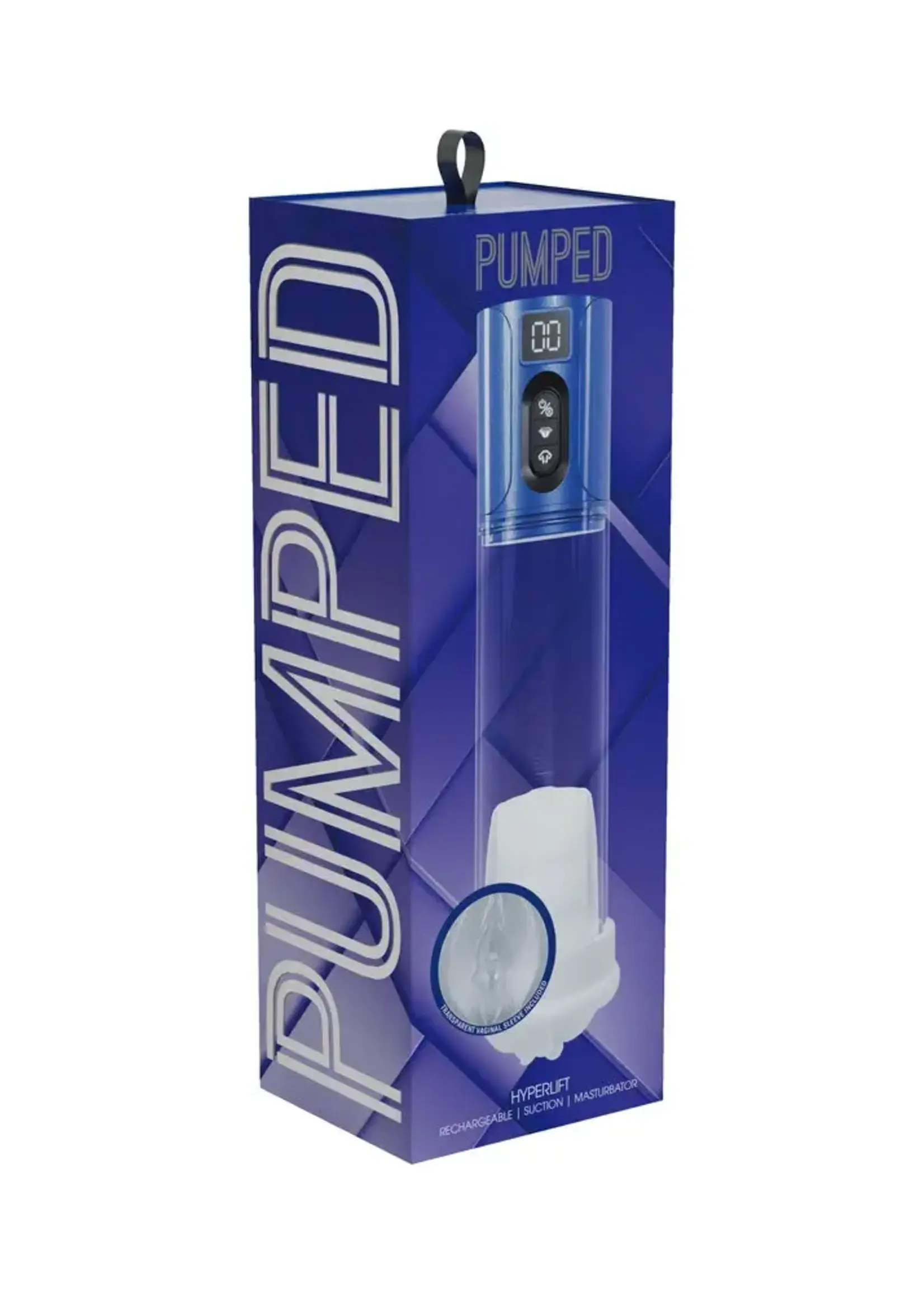 Shots Pumped Pumped HyperLift 7 Function Rechargeable Masturbator - Metallic Blue