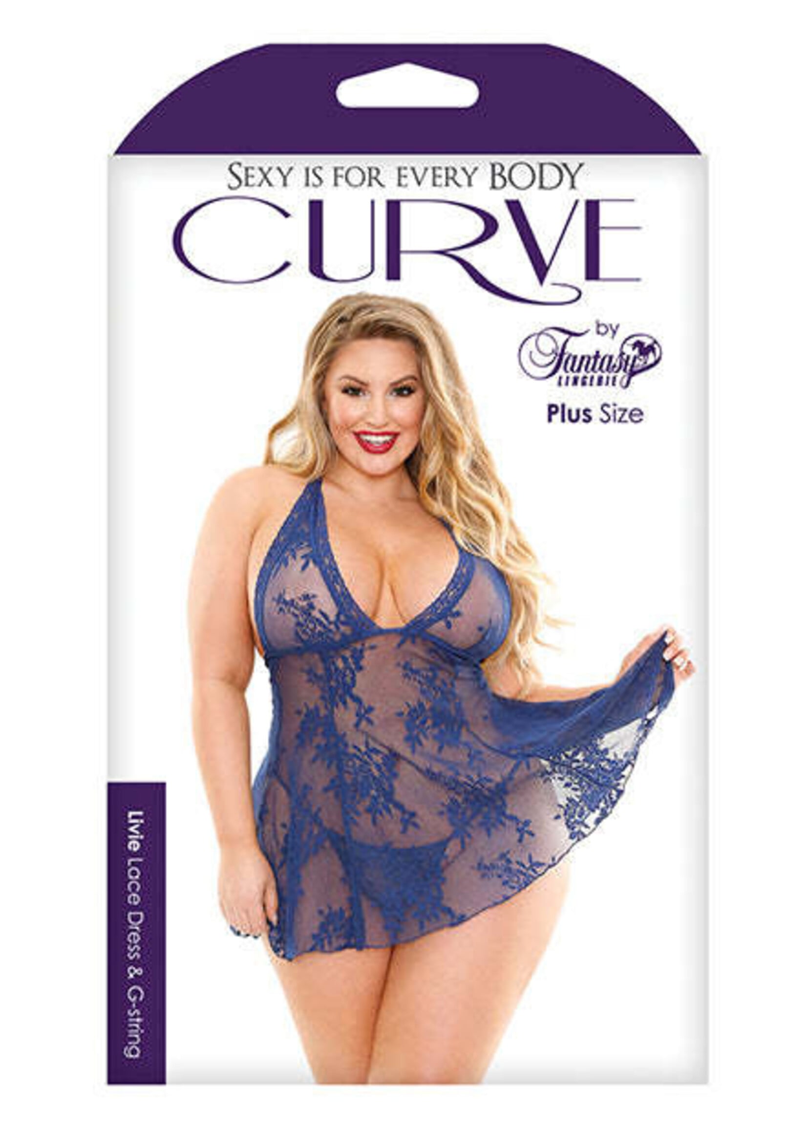 Fantasy Lingerie Livie Lace Dress & G-string - 3X/4X