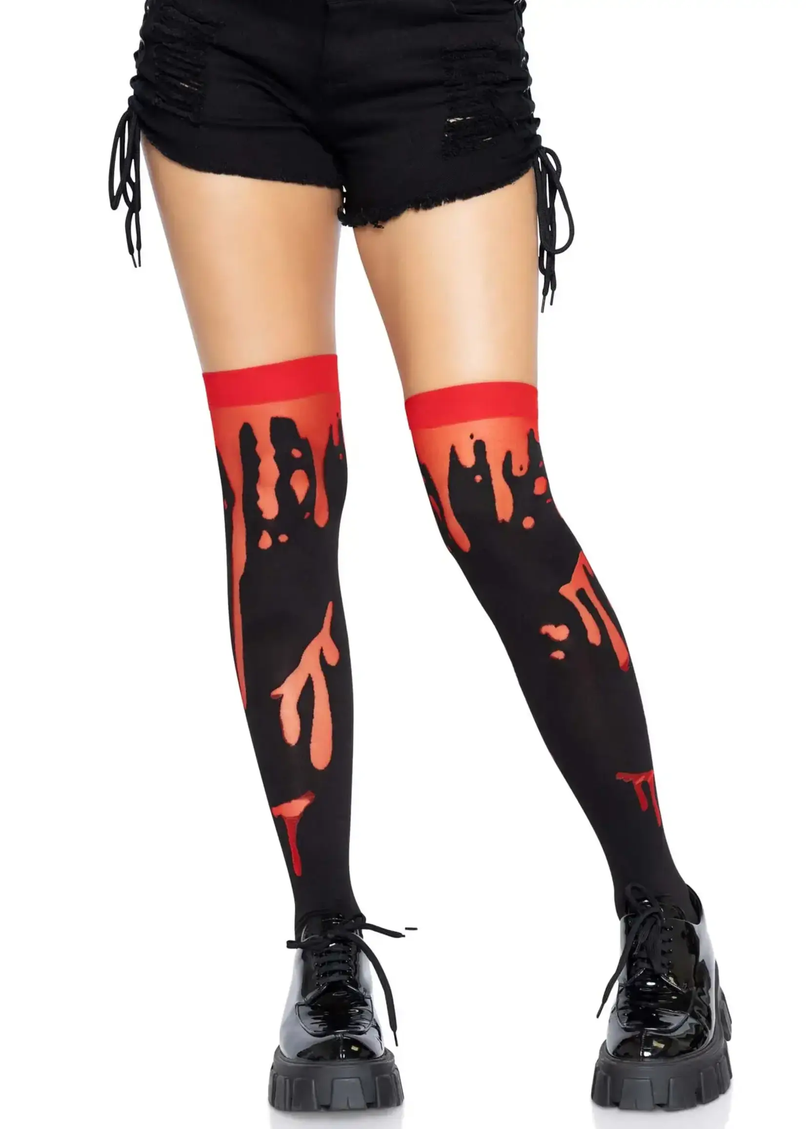 Leg Avenue Leg Avenue Splatter Thigh Highs - OS - Red