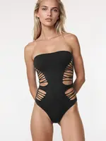 Popsi Lingerie Cutout Strapless Bodysuit - Black - O/S