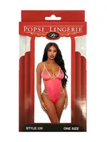 Popsi Lingerie Lace Teddy Coral O/S