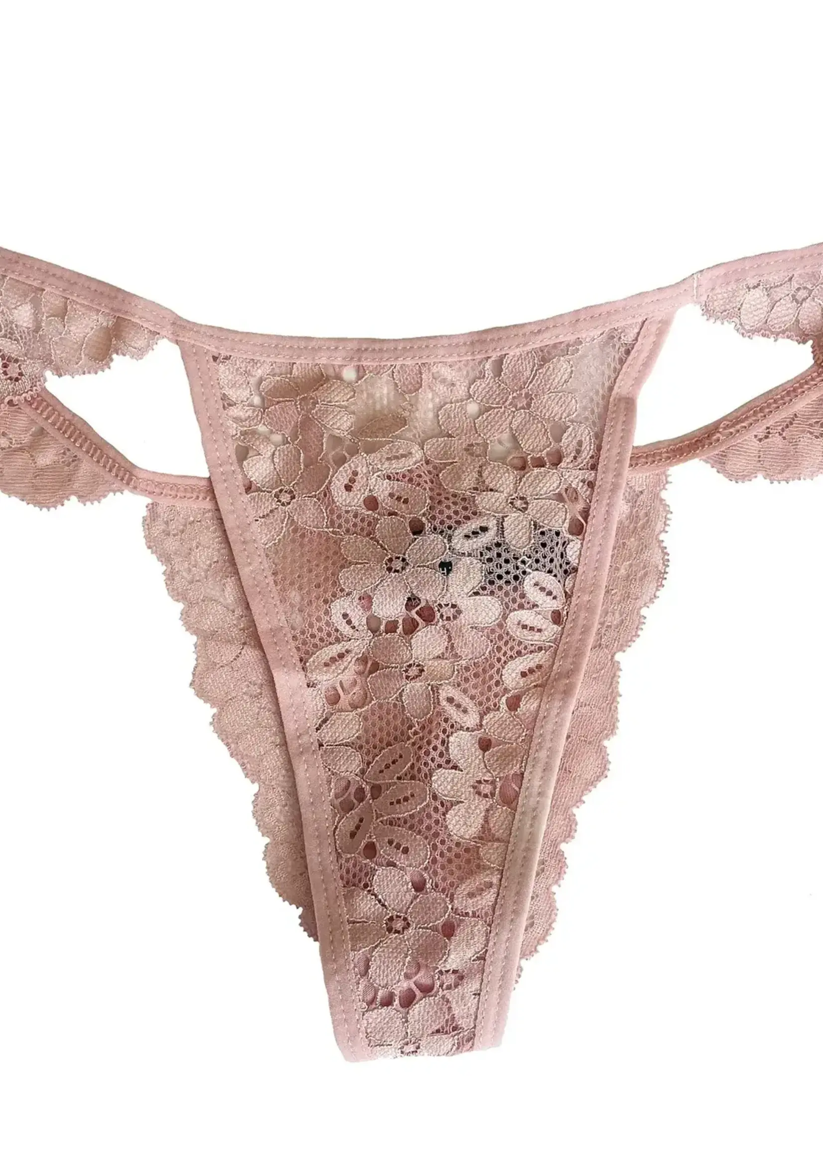 Popsi Lingerie Popsi Lingerie Lace Wings Thong - Pink