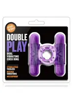 Blush Novelties Play With Me Double Play Dual Vibrating Cockring Purple