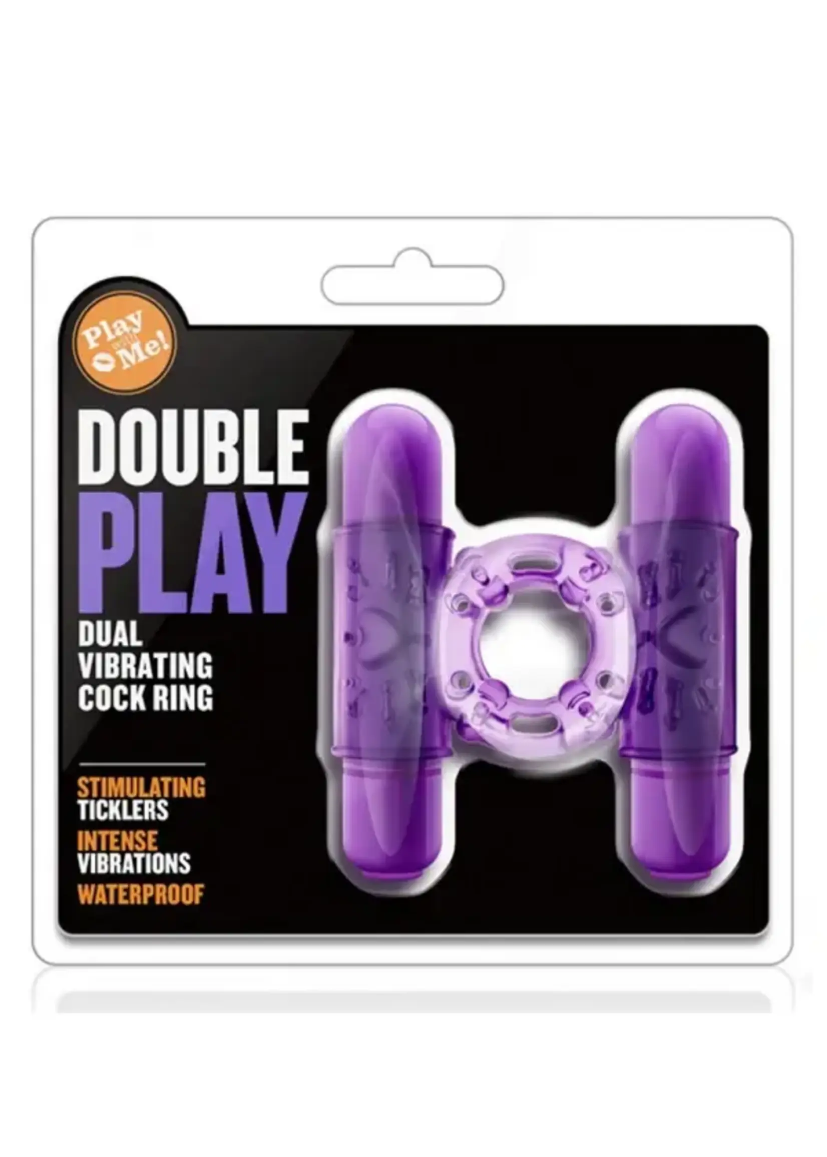Blush Novelties Play With Me Double Play Dual Vibrating Cockring Purple