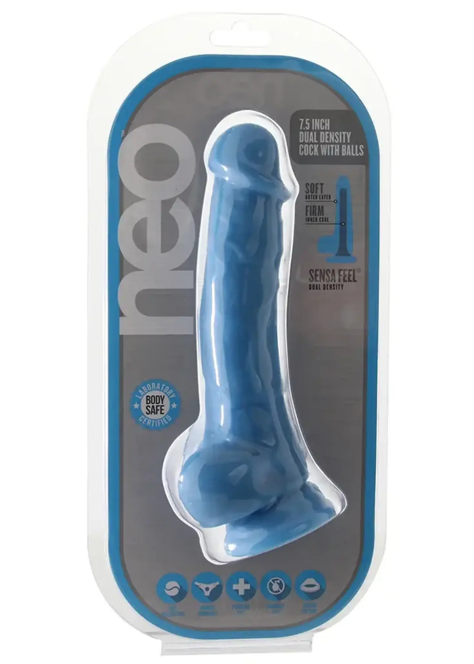 Blush Novelties Neo - 7.5 Inch Dual Density Cock With Balls
