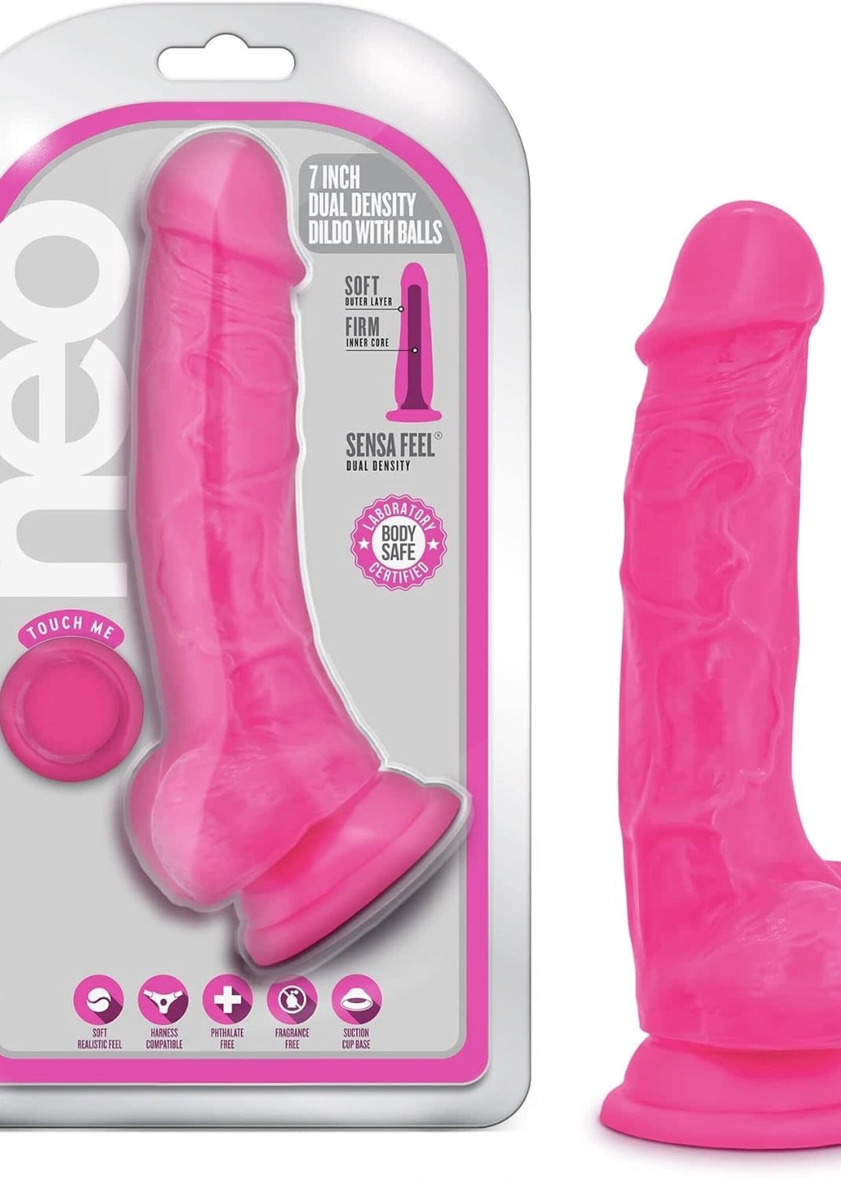 Blush Novelties Neo - 7.5 Inch Dual Density Cock With Balls