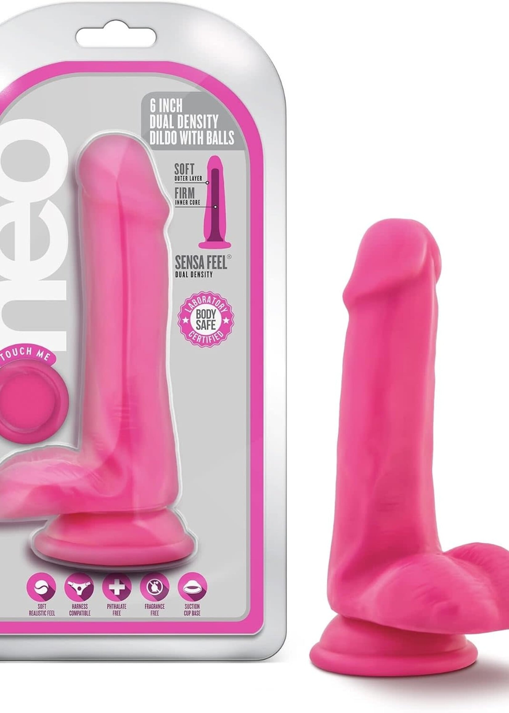 Blush Novelties Neo 6" Dual Density Cock With Balls