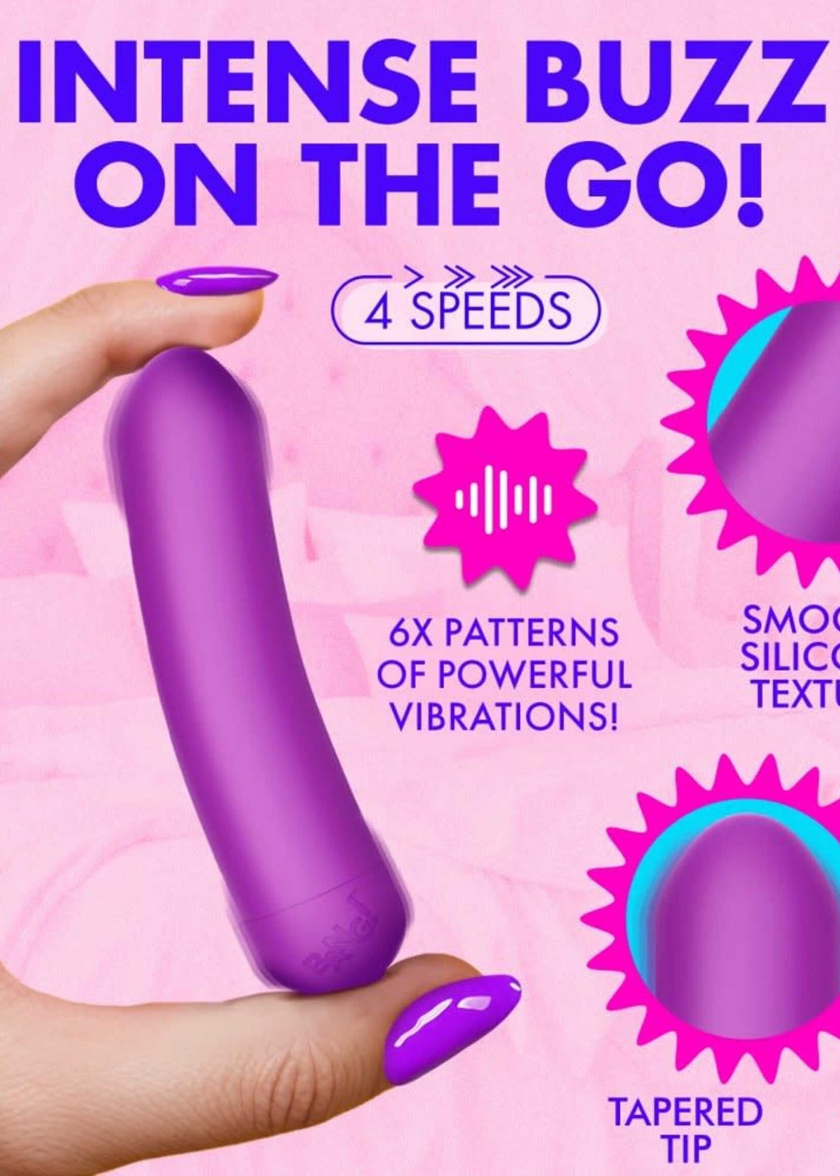 XR Brands Bang Bang Bullet Rechargeable Silicone Vibrator - Purple