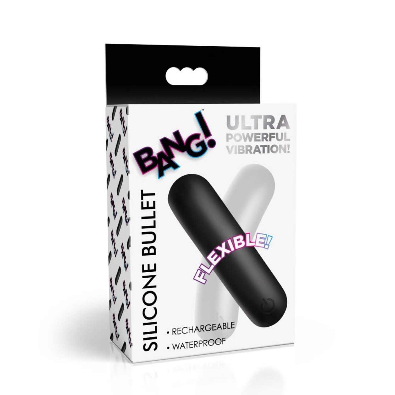 XR Brands Bang Bang! BG Flexible Rechargeable Silicone Bullet - Black