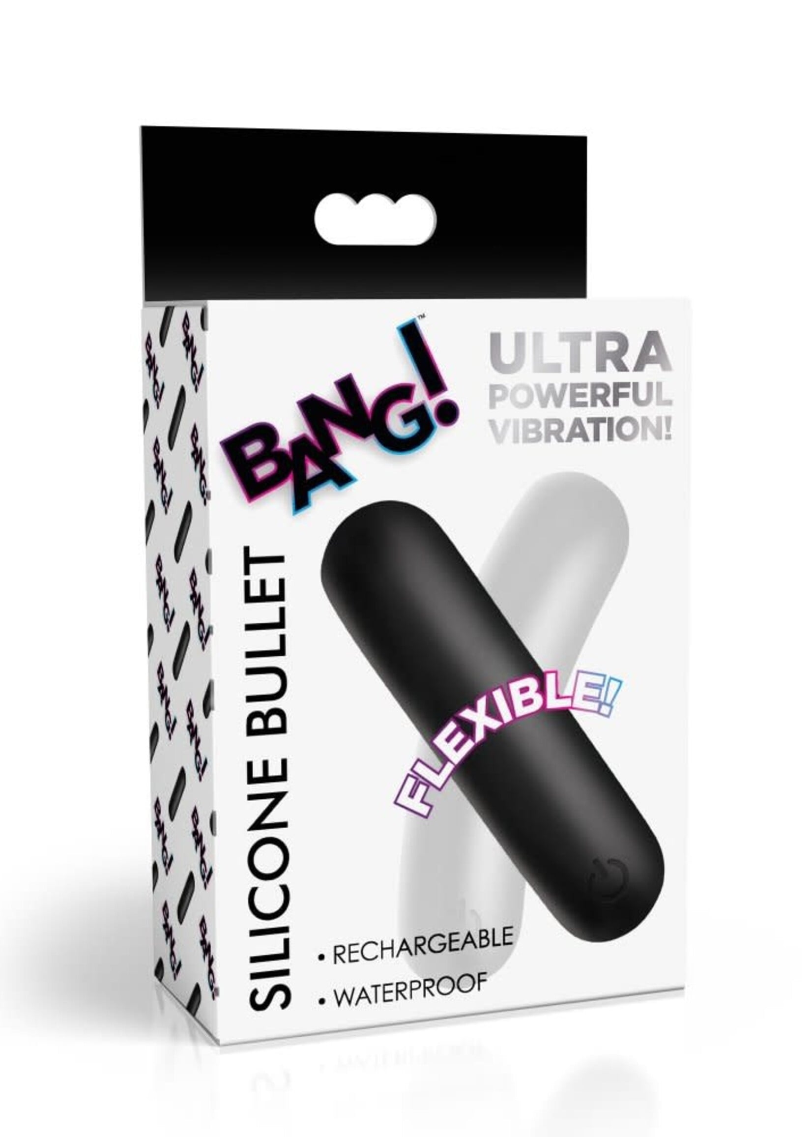 XR Brands Bang Bang! BG Flexible Rechargeable Silicone Bullet - Black