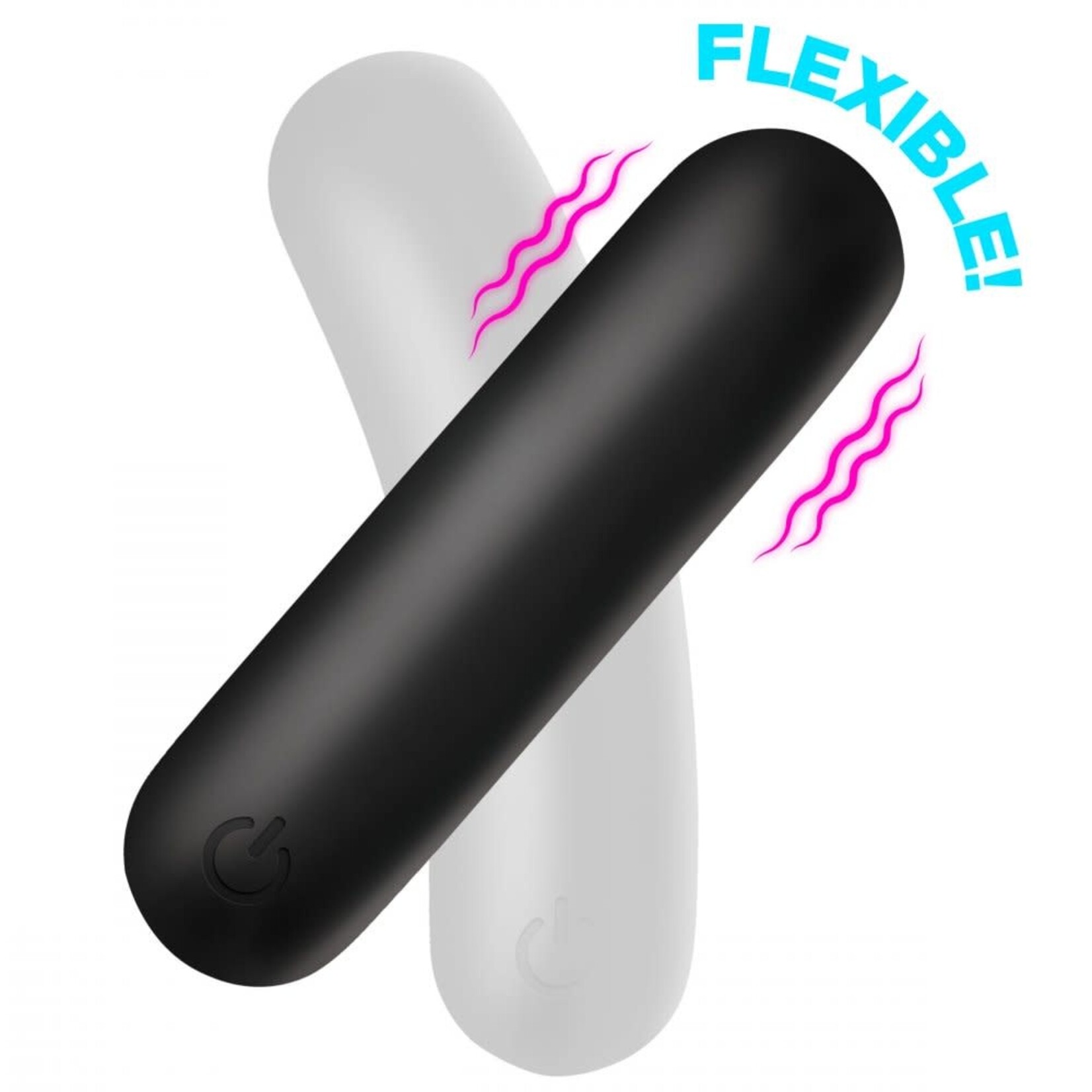 XR Brands Bang Bang! BG Flexible Rechargeable Silicone Bullet - Black