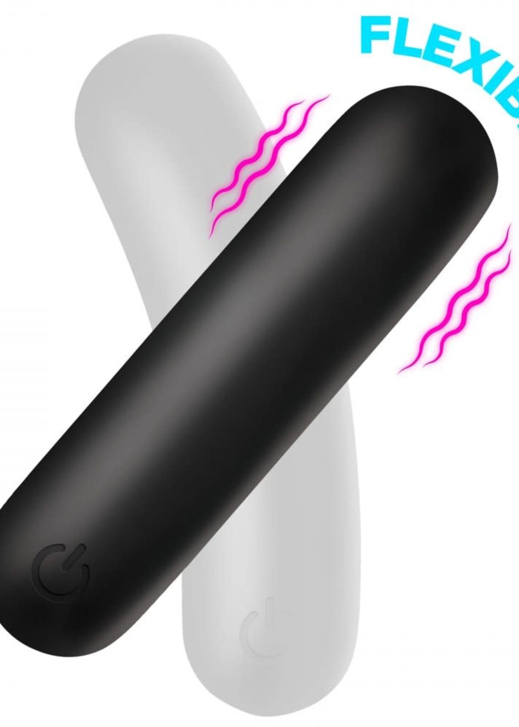 XR Brands Bang Bang! BG Flexible Rechargeable Silicone Bullet - Black
