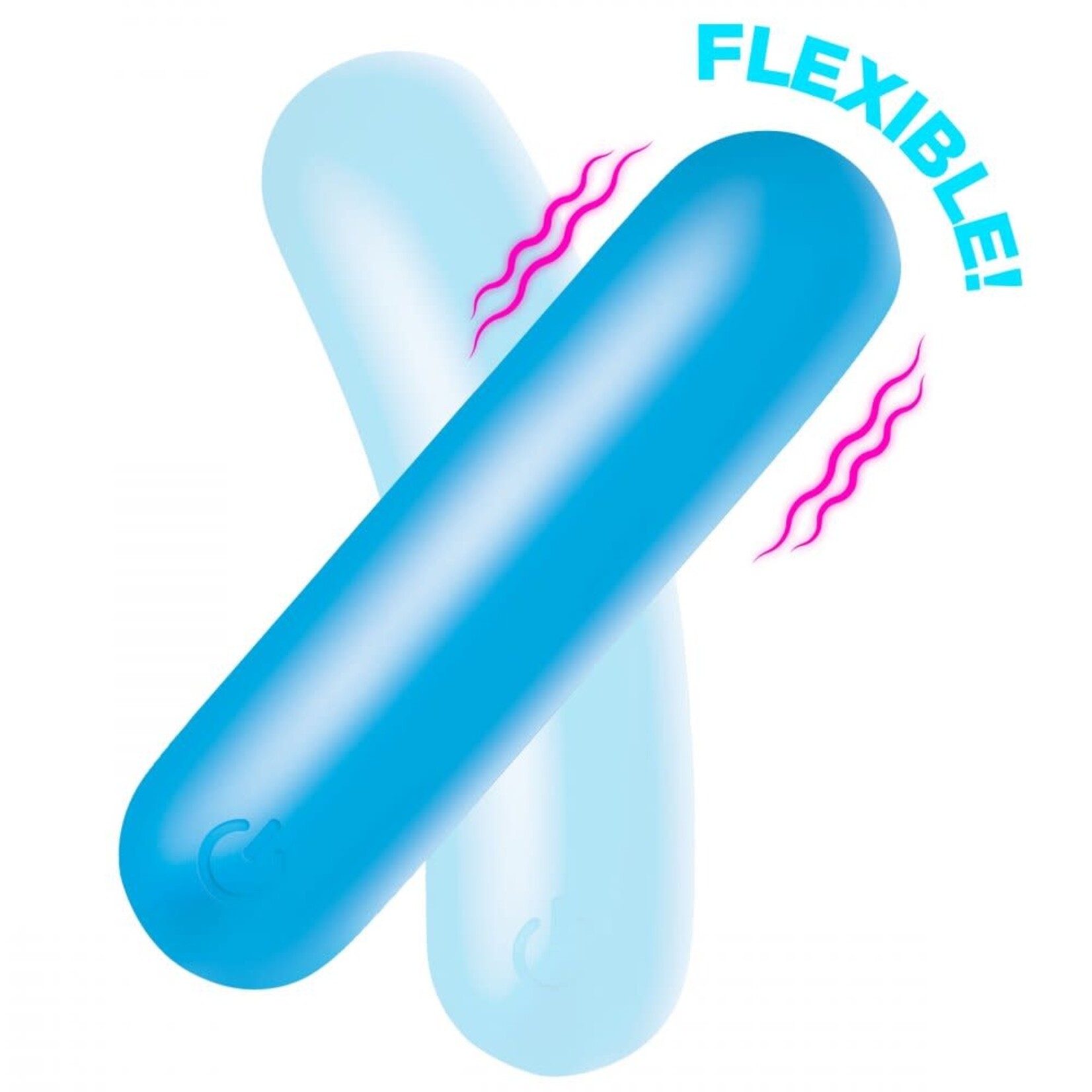 XR Brands Bang Bang Flexible Rechargeable Silicone Bullet - Blue