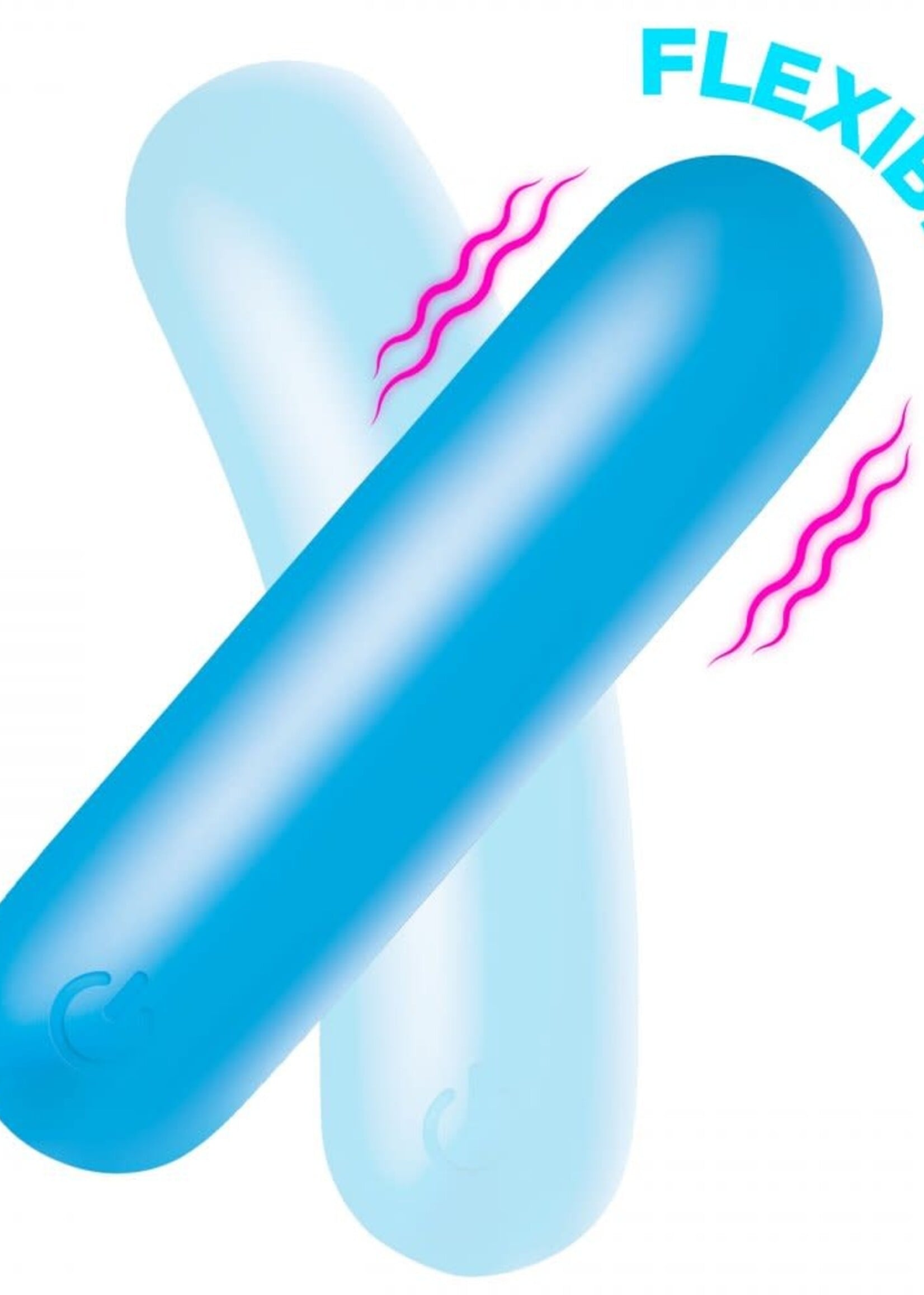 XR Brands Bang Bang Flexible Rechargeable Silicone Bullet - Blue