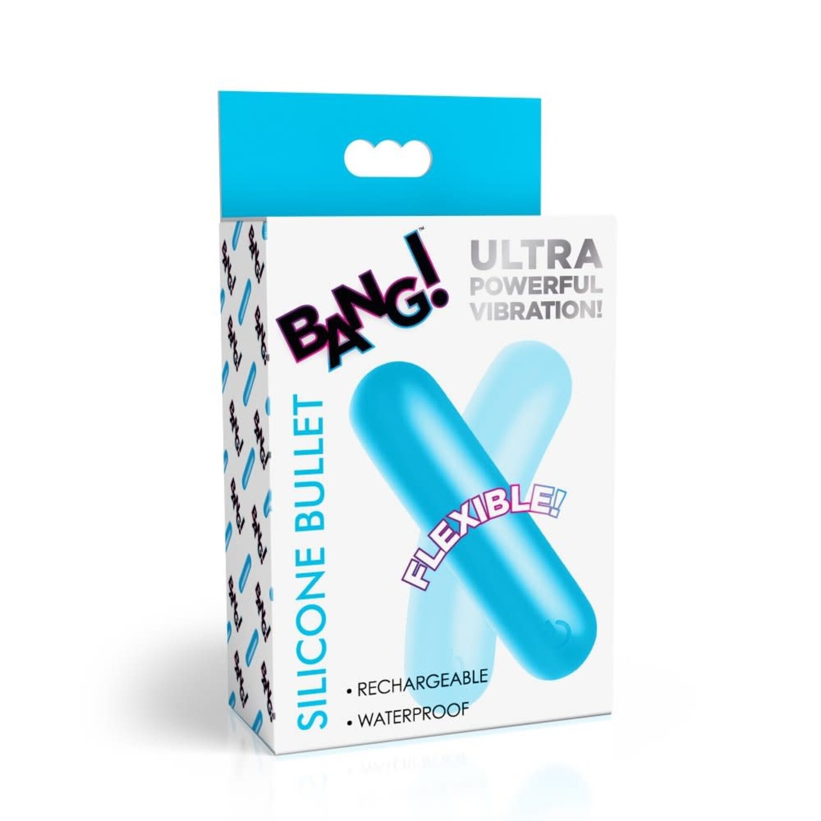 XR Brands Bang Bang Flexible Rechargeable Silicone Bullet - Blue