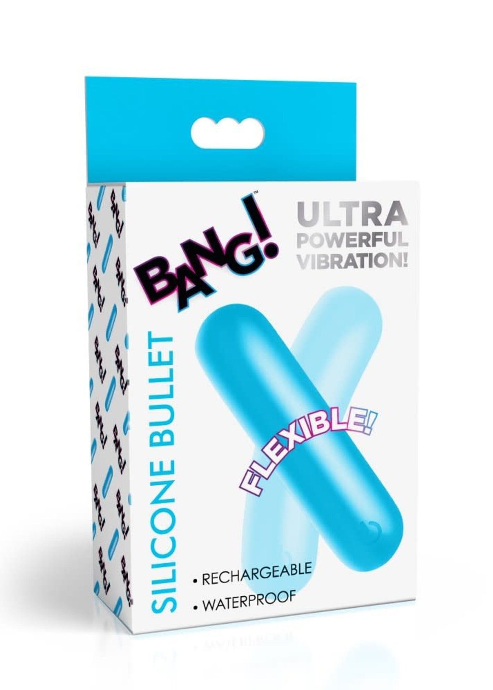 XR Brands Bang Bang Flexible Rechargeable Silicone Bullet - Blue