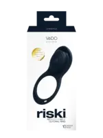 Vedo Toys VeDo Riski Rechargeable Silicone Clitoral Vibrating Cock Ring For Couples - Black