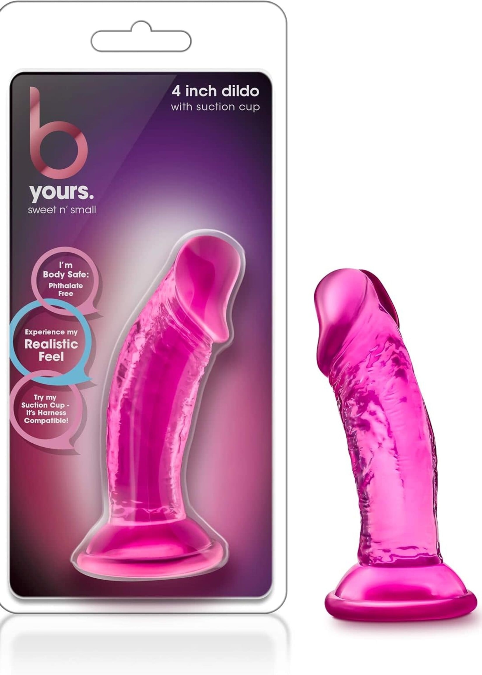 Blush B Yours Sweet N' Small Dildo with Suction Cup 4.5in - Pink
