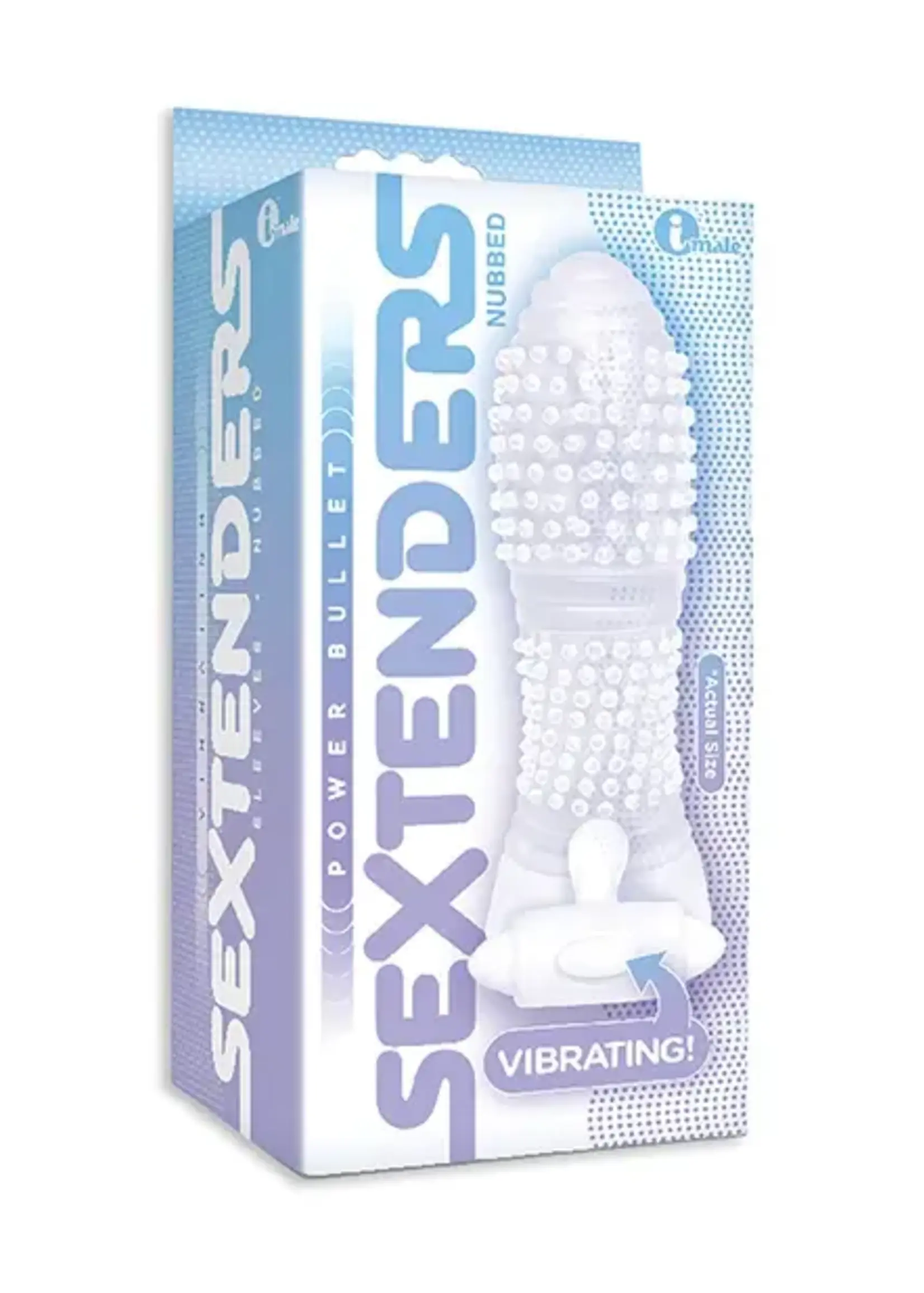 Icon Brands The 9's - Vibrating Sextenders, Nubbed - Clear