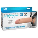 Shots RealRock Fantasy X-Tensions Elite 6" Silicone Hollow Strap-On Dual Density Light