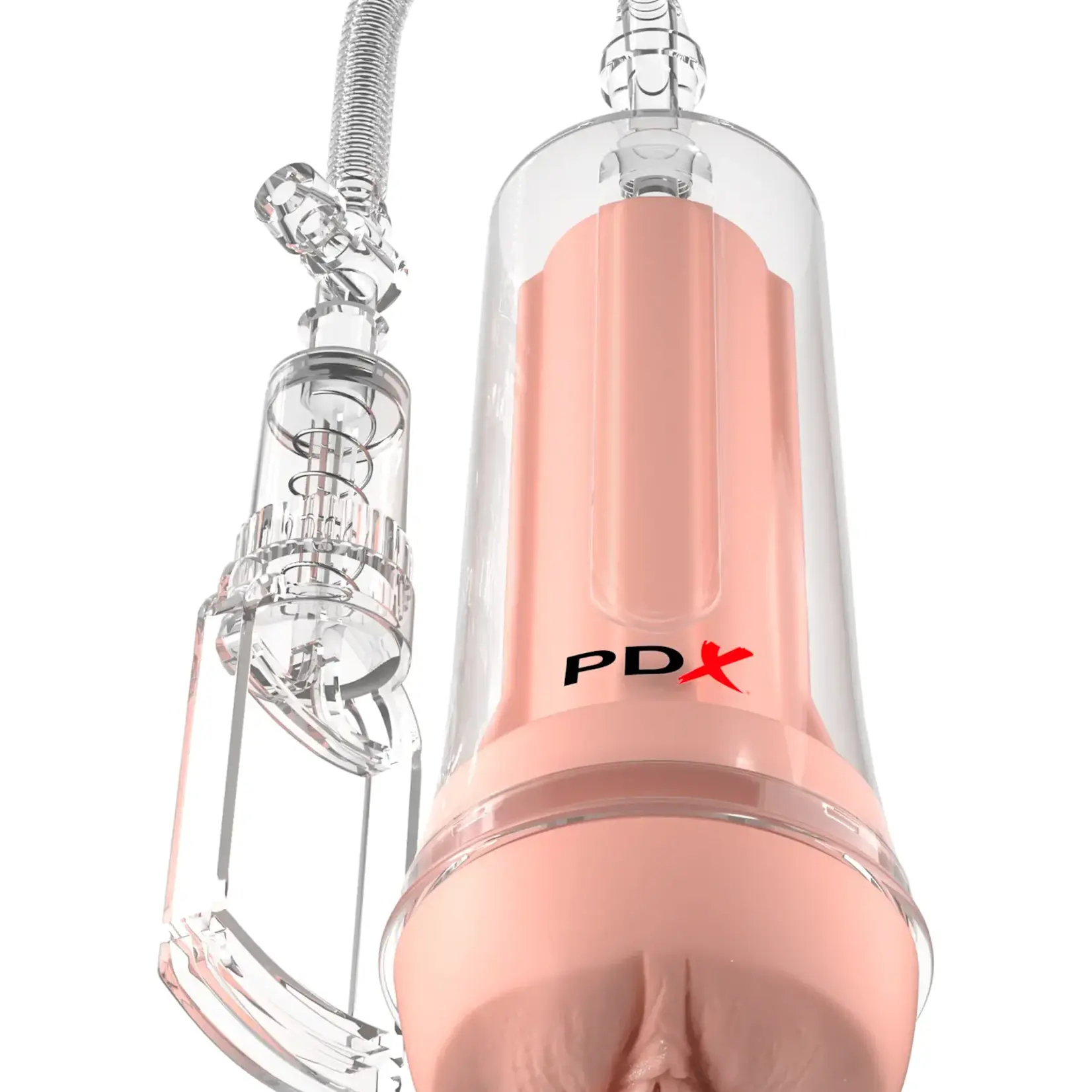 Pipedream PDX Extreme Wet Pussies Pump System Deep Suck Self Lubricating Stroker - Vanilla/Clear