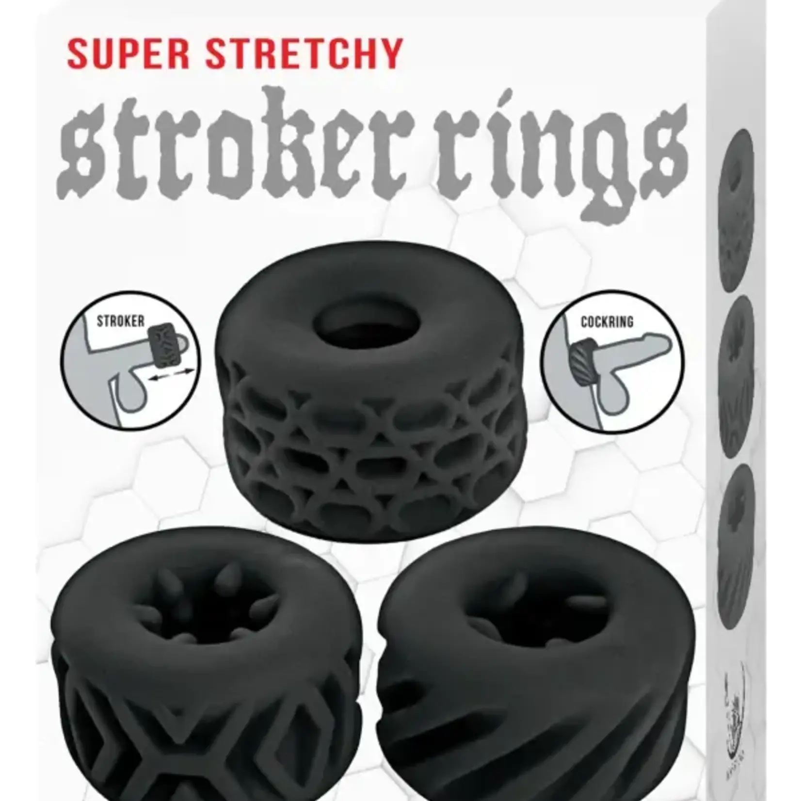 NassToys Super Stretchy Stroker Rings Black