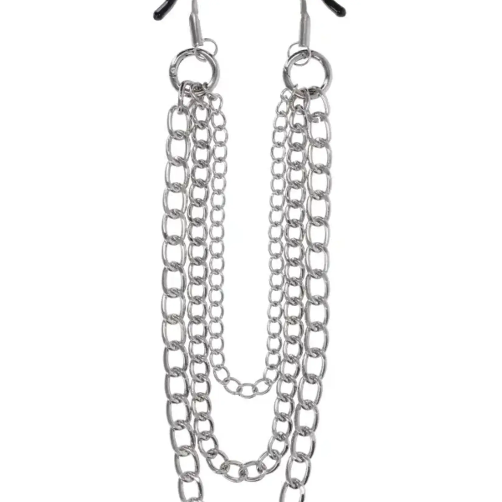 Sportsheets Signature Midnight Muse exCHAINgeable Nipple Jewelry - Black/Silver