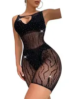Black Pearl Intimates Black Pearl Tiger Stripe Romper - Black - O/S