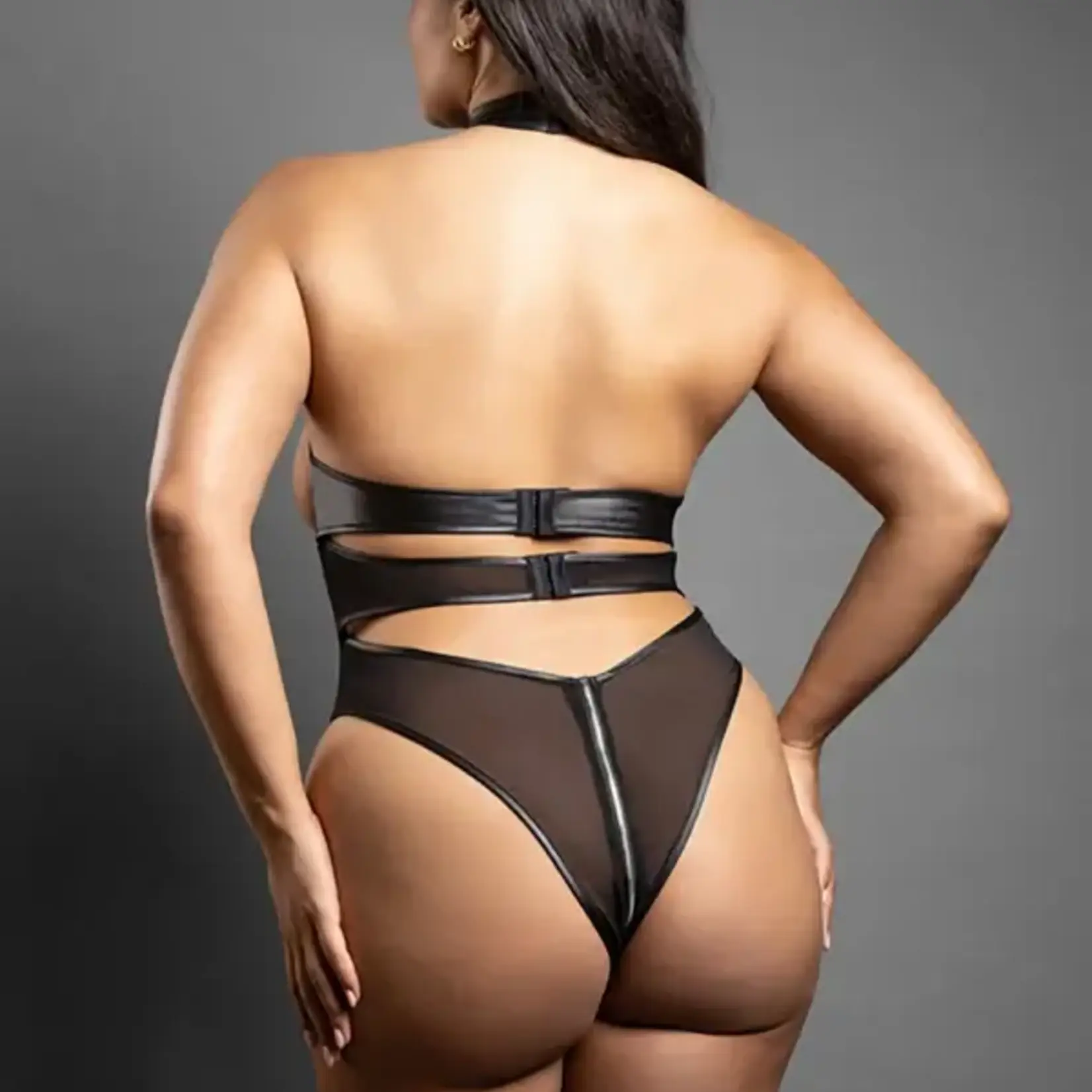 Fantasy Lingerie Queen Cupless Zipper Teddy & Pasties Queen Size