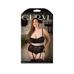 Fantasy Lingerie Chloe Keyhole Bra & Gartered High Waisted Panty 1X/2X