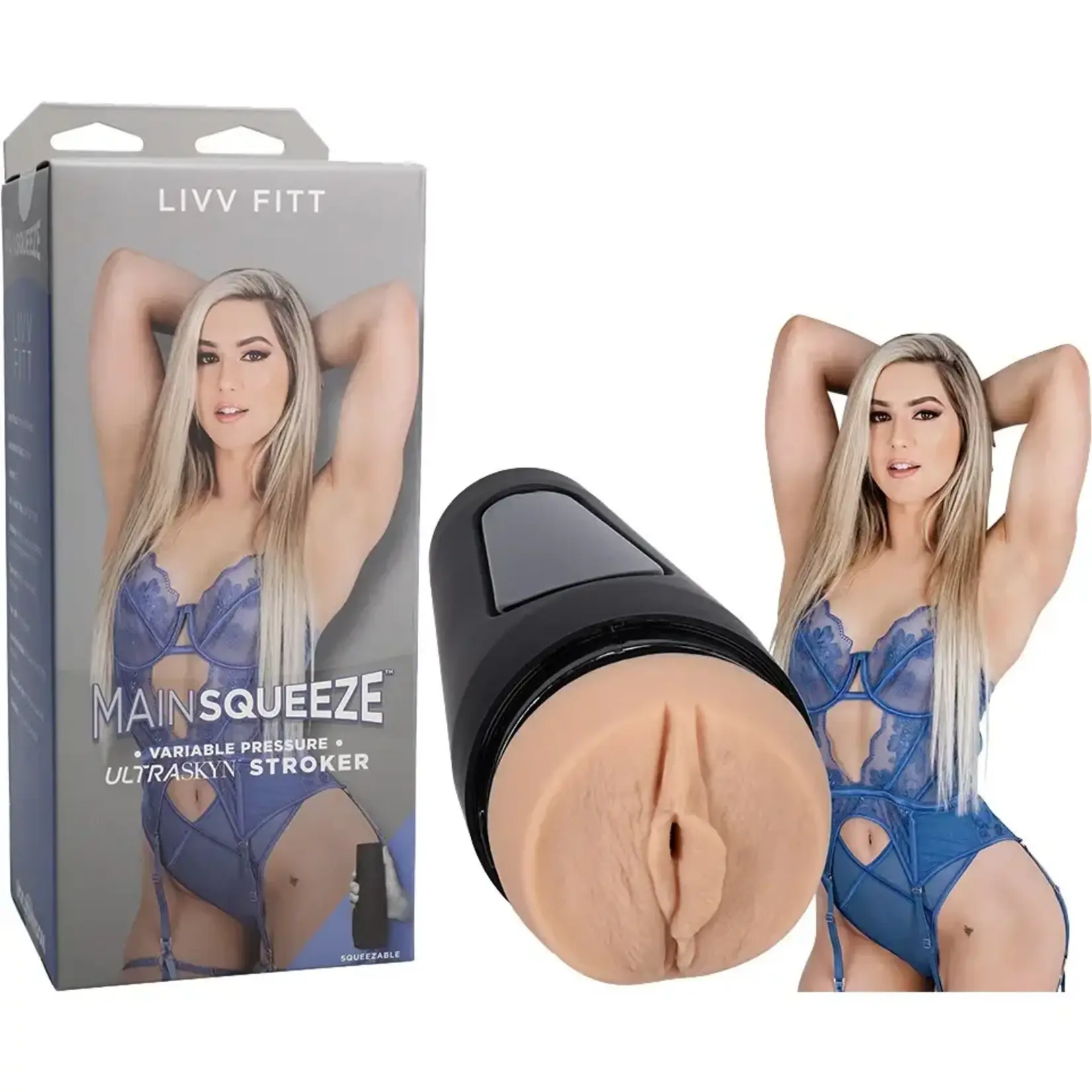 Doc Johnson Main Squeeze Livv Fitt Ultraskyn Masturbator - Pussy - Vanilla